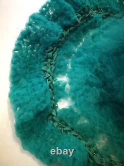 Hat woman fashion accessories wedding bride sun protection summer turquoise flap