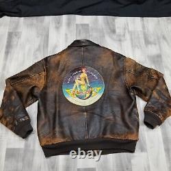 LARGE Avirex Type A-2 Army Air Forces Leather Bomber Jacket 50th Anniversary