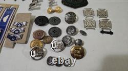 Lot Vintage Military US Airforce Army Medals Pins Bars Patches Rank Buttons USAF
