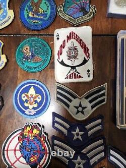 Lot of 48 Vintage WWII Army Air Force Navy USMC Military Patches & Ribbon Medals