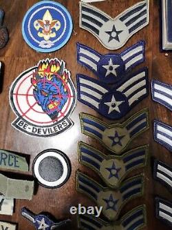 Lot of 48 Vintage WWII Army Air Force Navy USMC Military Patches & Ribbon Medals