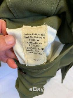 M1943 Olive Drab OD Field Jacket 46R WWII Army Air Force 55-J-191-95 Aug. 1944