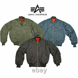 MA1 Flight Padded Bomber Jacket Military Army Pilot Air Force Alpha Industries