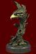 Marble Eagle Head Bust Military Army Air Force Marine C Bronze Sculpture Statue