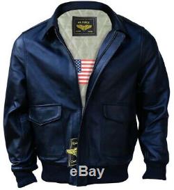 Men A-2 Air Force Flight Bomber Genuine Leather Jacket (FAST SHIPPING)