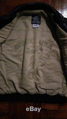 Men Leather RARE Vintage Navy Air Force Army Avirex Bomber Type B-9 Brown Vest