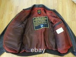 Men's AVIREX TYPE A-2 A2 Brown Leather US Army Air Forces Flight Jacket Coat XL