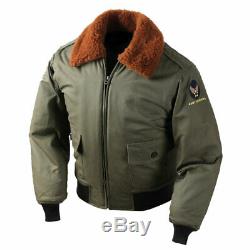 Mens Army Air Force Flight Jacket WWII B10 Military Bomber Fleece Jacket Coats