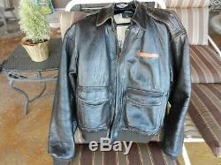 Mens Rare 1988 Army Air Force Avirex Type A-2 XL Full Leather Jacket