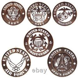 Military Metal Plaque Sign Marines Navy Coast Guard Army Air Force Laser Cut-Out