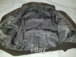 Military TYPE A-2 WILLIS & GEIGER INC NY Army Air Force Flight Leather Jacket 46