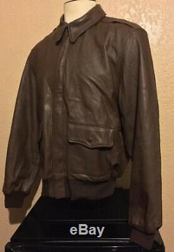 Military Type A-2 Willis & Geiger Army, Air Force Flight Leather Jacket Men's 44