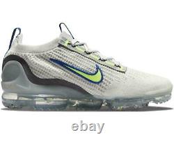 NEW Nike Air Vapormax 2021 FK Flyknit Mens White Royal Blue Volt DC9394 100 $200