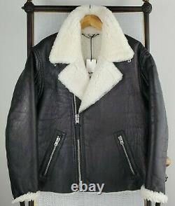 NWT $2200 COACH Size 52 XL Mens 100% Lamb Leather Shearling Moto Jacket Coat