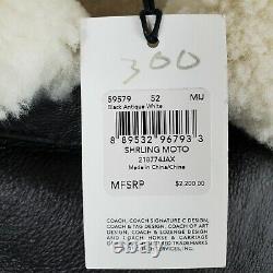 NWT $2200 COACH Size 52 XL Mens 100% Lamb Leather Shearling Moto Jacket Coat