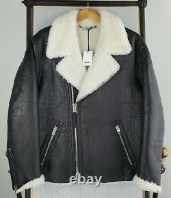 NWT $2200 COACH Size 52 XL Mens 100% Lamb Leather Shearling Moto Jacket Coat