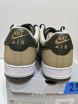 Nike Air Force 1'07 Low WHITE ARMY OLIVE GREEN TWEED BROWN 315122-131 Size 15