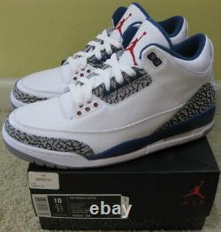 Nike Air Jordan 3 III Retro Shoes 2011 True Blue White Red Black Cement 4 Men 10