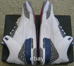 Nike Air Jordan 3 III Retro Shoes 2011 True Blue White Red Black Cement 4 Men 10