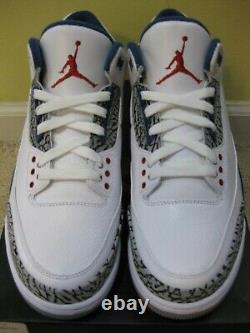 Nike Air Jordan 3 III Retro Shoes 2011 True Blue White Red Black Cement 4 Men 10