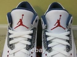 Nike Air Jordan 3 III Retro Shoes 2011 True Blue White Red Black Cement 4 Men 10