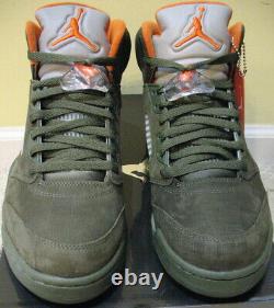 Nike Air Jordan 5 V Retro LS Shoes 2006 Olive Green Orange 3M UNDFTD 4 6 Men 10