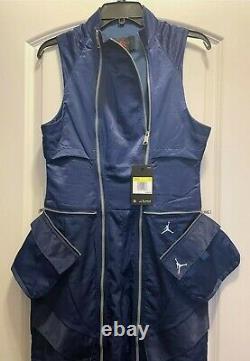 Nike Air Jordan Utility Flight Suit Jumpsuit Womens Small Blue CU6314-414