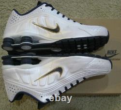 Nike Air Shox R4 Shoes 2009 White Navy Blue Gold TL BB4 Max 90 95 Jordan Men 10