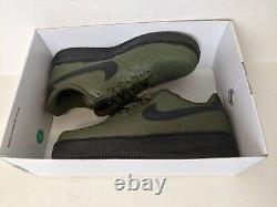 Nike By You ID Air Force 1 Low Mens Shoes Military Green/Black-Orange Size 6