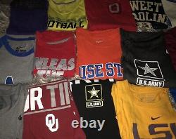 Nike NCAA Army Navy Air Force College Sports S M L XL T-Shirt Lot 34 Shirts EUC