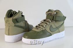 Nike iD Air Force 1 High PRM Boot Leather Army Green Sz 10 af1 premium