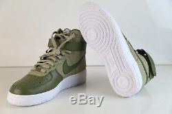 Nike iD Air Force 1 High PRM Boot Leather Army Green Sz 10 af1 premium