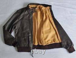 Nwot Us Army Air Force Type A-2 Brown Leather Bomber Jacket Men's Sz 42