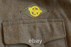 ORIGINAL VNT WWII ARMY AIR FORCE Brown WOOL JACKET 40S Khaki PANT TIE PINS PATCH