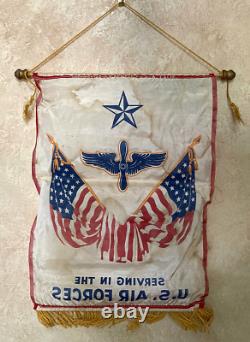 ORIGINAL WW2 U. S. ARMY AIR FORCES SON-IN-SERVICE WINDOW BANNER c1943