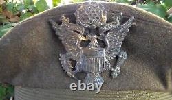 Old Vintage US WW2 1940s era Army Air Forces Pilot's Crusher Cap Visor Hat USED