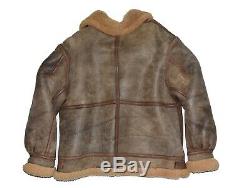 Orchard Army Air Force Branded B-3 Shearling Sheepskin Leather Bomber Jacket