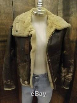 Orig Werber Leather Shearling WWII Army Air Forces B-3 Pilot Bomber Jacket 40R
