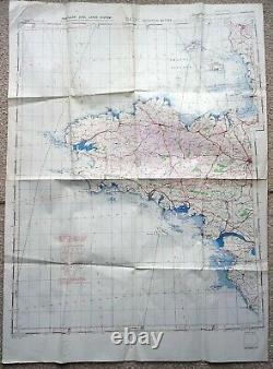 Original 1944 Cherbourg Normandy Map D Day British Army Military Wwii Ww2 Raf