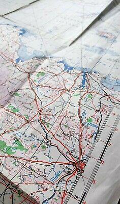 Original 1944 Cherbourg Normandy Map D Day British Army Military Wwii Ww2 Raf