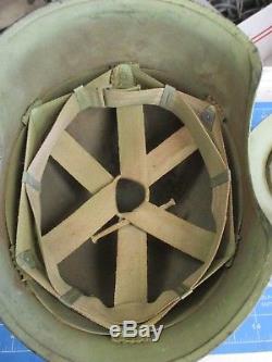 Original Complete WWII USAAF Bomber Crew M3 Steel Flak Helmet US Army Air Force