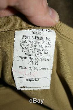 Original Early WW2 U. S. Army Air Forces Aviation Cadets OD Wool Overcoat, 1942 d