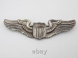 Original Early-WWII US Army Air Force Pilot 3 Wings Sterling Silver Meyer