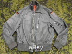 Original GERMAN AIR FORCE LUFTWAFFE 70s 80s LEATHER PILOT FLYING JACKET COAT XL