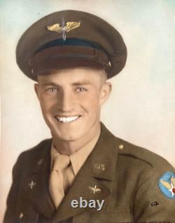 Original U. S. Army Air Forces Aviation Cadet Hand Colored Portrait Photograph