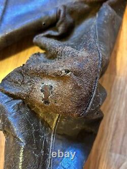 Original Vintage WW2 Army Air Force Type A-2 Leather Bomber Flight Jacket-Sz. 42