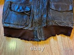 Original Vintage WW2 Army Air Force Type A-2 Leather Bomber Flight Jacket-Sz. 42