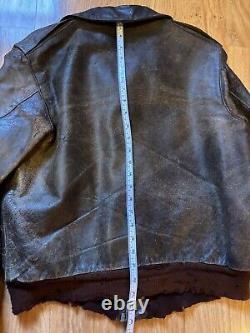Original Vintage WW2 Army Air Force Type A-2 Leather Bomber Flight Jacket-Sz. 42