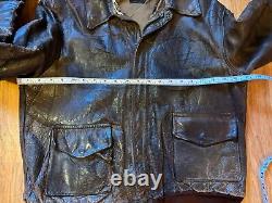 Original Vintage WW2 Army Air Force Type A-2 Leather Bomber Flight Jacket-Sz. 42