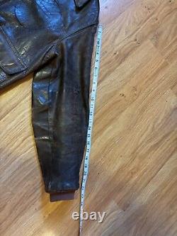 Original Vintage WW2 Army Air Force Type A-2 Leather Bomber Flight Jacket-Sz. 42